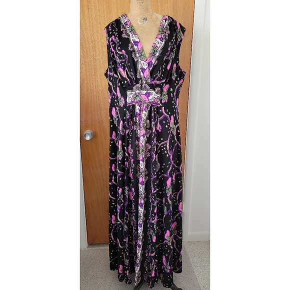 Vintage Volup Lane Bryant Grecian Style Maxi Dress - Picture 2 of 5